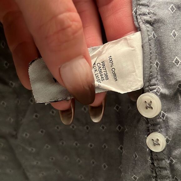 J. Crew Men's Gray Classic Geometric Long Sleeve Button Down Shirt - Picture 8 of 8